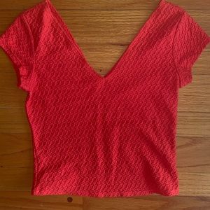 Coral Textured Crop Top